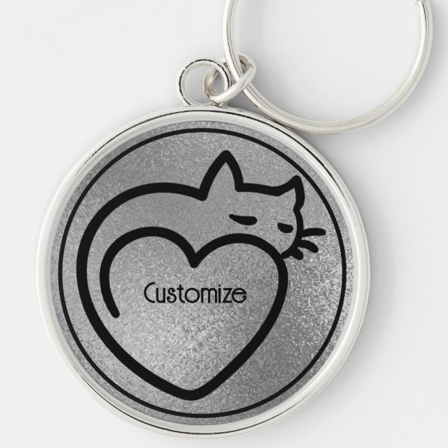 Chaveiro Logotipo Preto Silver de Amor Personalizado (Frente)