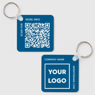 Chaveiro Logotipo QR personalizado e texto Swag corporativo