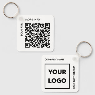 Chaveiro Logotipo QR personalizado e texto Troca corporativ