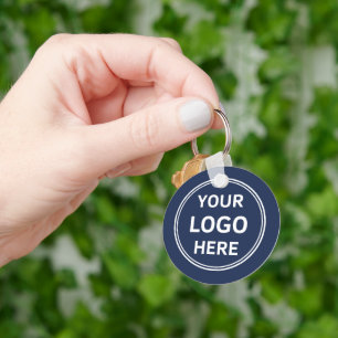 Chaveiro Logotipo QR Personalizado Moderno para Negócios Az