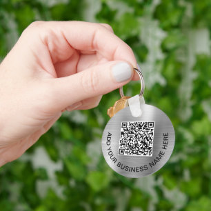 Chaveiro Logotipo QR Promocional Silver