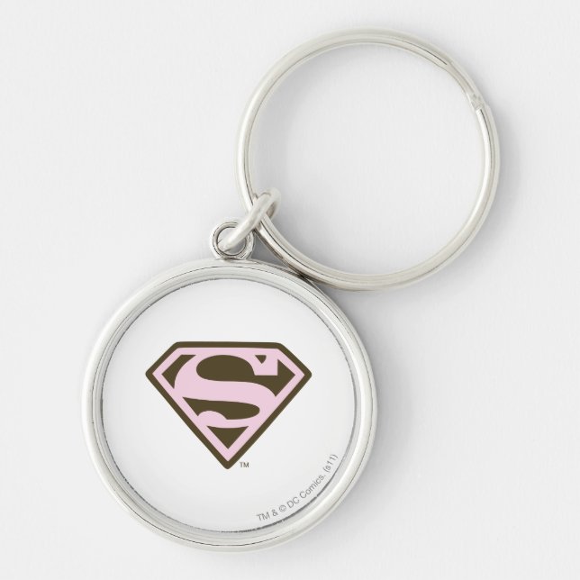 Chaveiro Logotipo rosa e marrom supergirl (Frente)