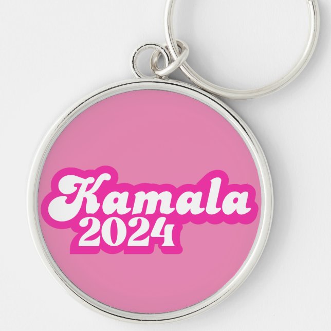 Chaveiro Logotipo rosa feminino Kamala Harris 2024 (Frente)