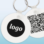 Chaveiro Logotipo simples Código QR Empresa<br><div class="desc">Adicione seu próprio logotipo e código QR a este design profissional minimalista impressionante. Excelente para marcas de funcionários ou como promocional para seus funcionários,  clientes e clientes.</div>