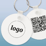 Chaveiro Logotipo simples Código QR Promocional comercial<br><div class="desc">Adicione seu próprio logotipo e código QR a este design profissional minimalista impressionante. Excelente para marcas de funcionários ou como promocional para seus funcionários,  clientes e clientes. Ideal para eventos corporativos e programas comerciais dão uma miscelânea.</div>