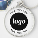 Chaveiro Logotipo Simples Com Empresa De Texto<br><div class="desc">Adicione seu próprio logotipo e escolha de texto a este design. Remova o texto superior ou inferior,  se preferir. Minimalista e profissional. Excelente para marcas de funcionários ou como promocional para seus clientes e clientes.</div>