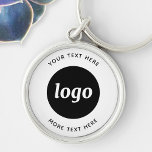 Chaveiro Logotipo Simples Com Empresa De Texto<br><div class="desc">Adicione seu próprio logotipo e escolha de texto a este design. Remova o texto superior ou inferior,  se preferir. Minimalista e profissional. Excelente para marcas de funcionários ou como promocional para seus clientes e clientes.</div>