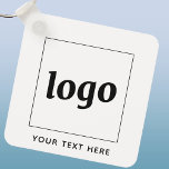 Chaveiro Logotipo Simples Com Empresa De Texto<br><div class="desc">Adicione seu próprio logotipo e escolha de texto a este design. Remova o texto se preferir. Minimalista e profissional. Excelente para marcas de funcionários ou como promocional para seus clientes e clientes.</div>
