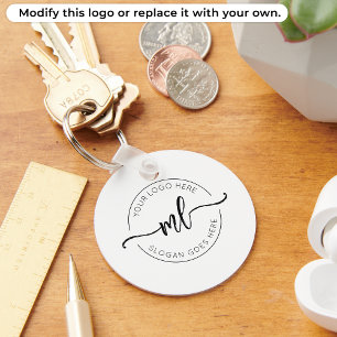 Chaveiro Logotipo Simples de Empresa Monograma Inicial Bran