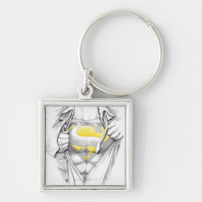 Chaveiro Logotipo Sketch Chest Superman (Frente)