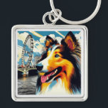 Chaveiro London Collie<br><div class="desc">Rough Collie in London.

Each purchase helps a collie in need.  To learn more about our organization please visit our website www.ColliesWithoutBorders.org</div>