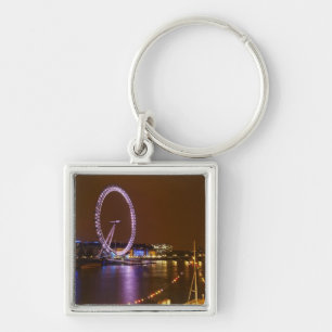 Chaveiro London Eye, River Thames e luzes de