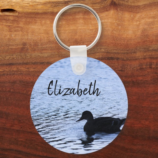 Chaveiro Lone Duck Silhouette Willife Water Ripples Foto (Frente)