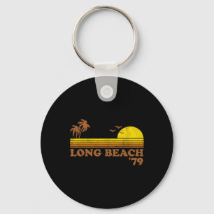 Chaveiro Long Beach Califórnia Vintage Pôr do Sol Retrô Sur
