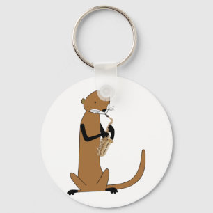 Chaveiro Lontra que joga o saxofone