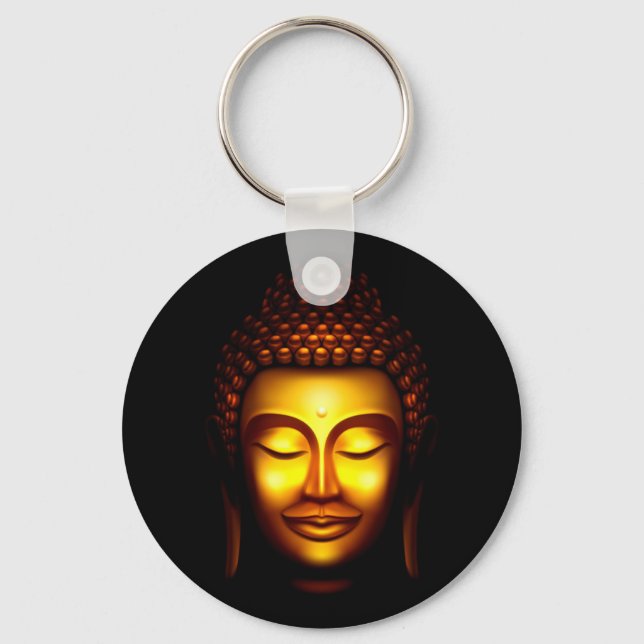 Chaveiro Lorde Buda Dourado e Negro sorridente (Frente)