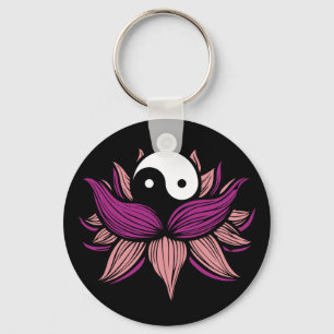 Chaveiro Lotus Flower e Yin Yang