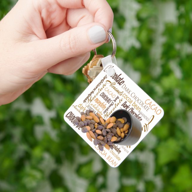 Chaveiro Loucos de Chocolate Típica Cloud de Palavras (Mão)