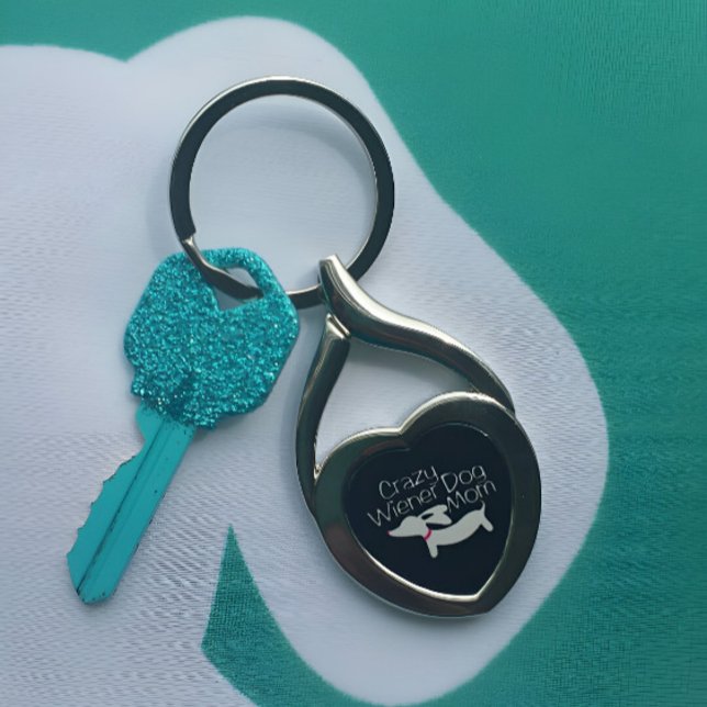 Chaveiro Loucura (Crazy Wiener Dog Mom Key Ring)