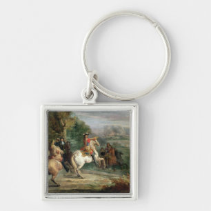 Chaveiro Louis XIV (1638-1715) que vigiam o cerco de um Ci