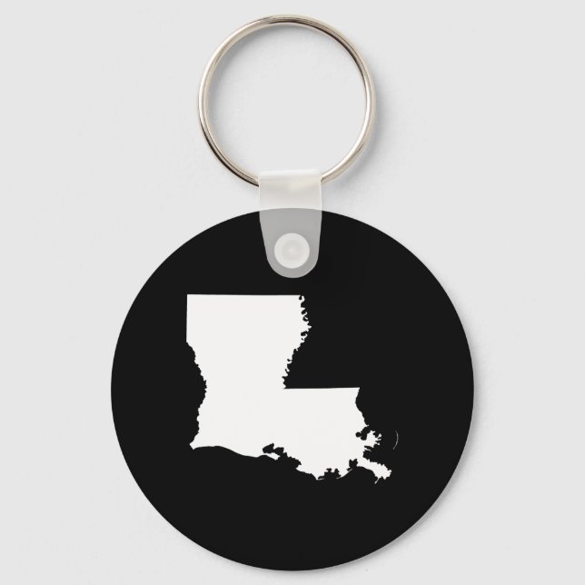 Chaveiro Louisiana em Branco e Preto (Frente)