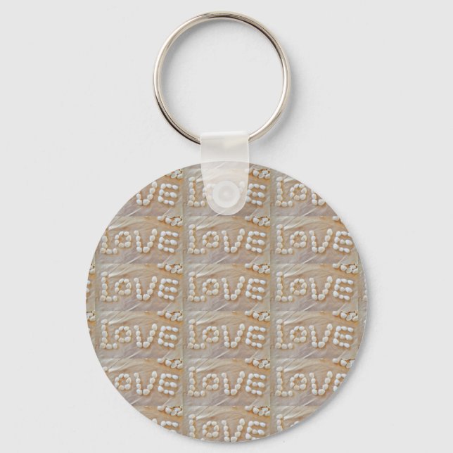 Chaveiro Love Heart Sea Shell Beach Hearts Seashells Summer (Frente)