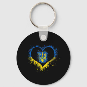 Chaveiro Love Heart Ucraniano Flag Stand With Ukrai