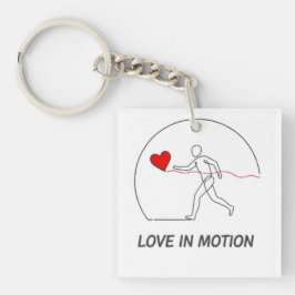 Chaveiro Love In Motion Minimalist Line Art Slogan Tee