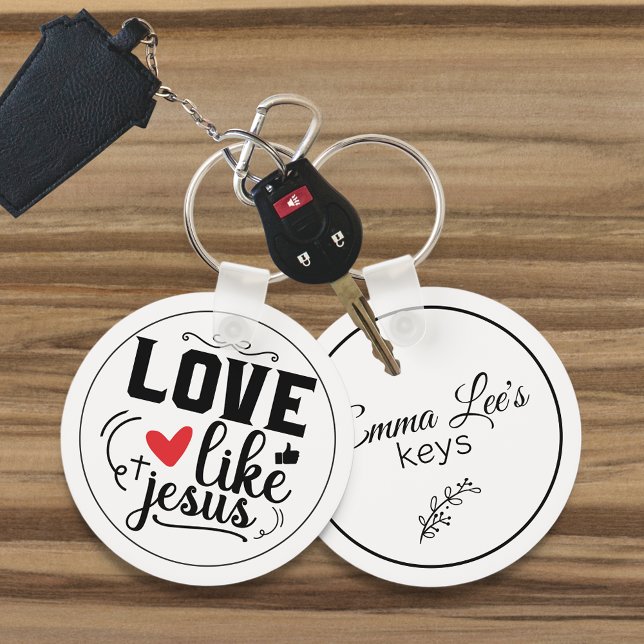 Chaveiro Love Like Jesus Religious Quote Customizable (Criador carregado)