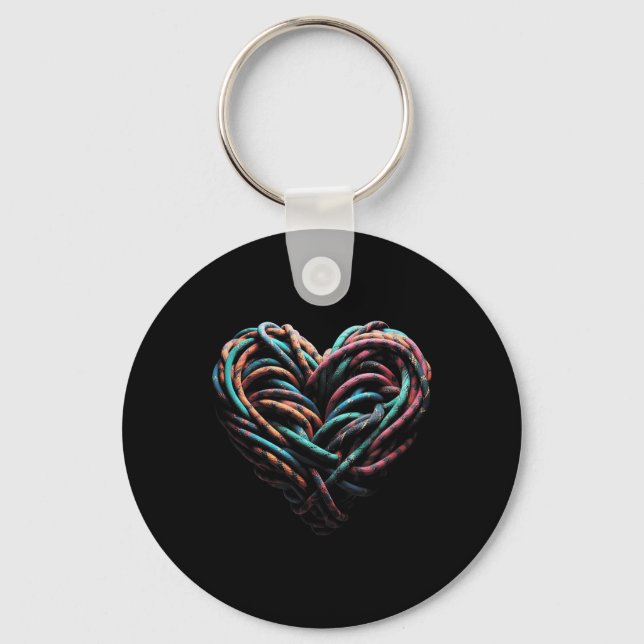 Chaveiro Love Mountain Escalbing Rock Climber Heart (Frente)