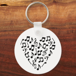 Chaveiro Love Music Heart of Music Notes
