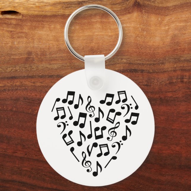 Chaveiro Love Music Heart of Music Notes (Frente)