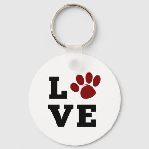 Chaveiro Love Paw Print Amante de os animais Dog Lover