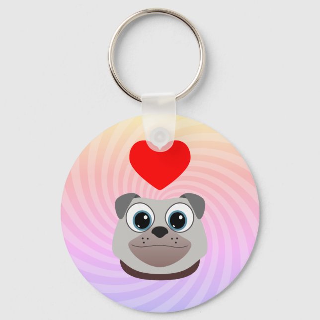 Chaveiro Love Pug (Frente)