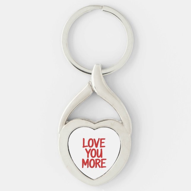 Chaveiro Love You More Minimal Heartfelt Design  (Frente)