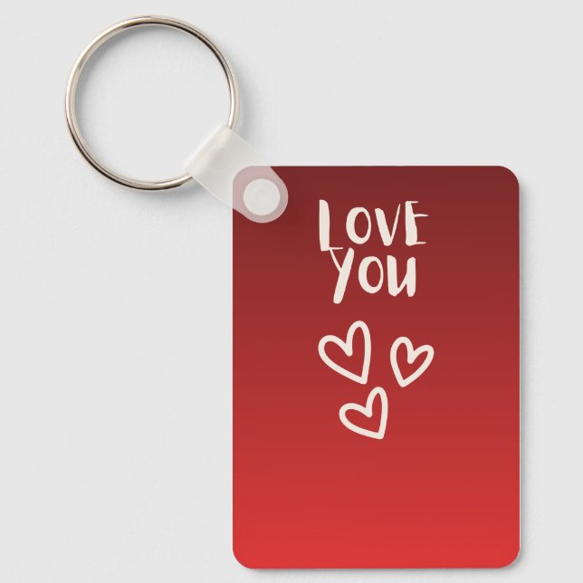 Chaveiro Love you with Hearts (Frente)
