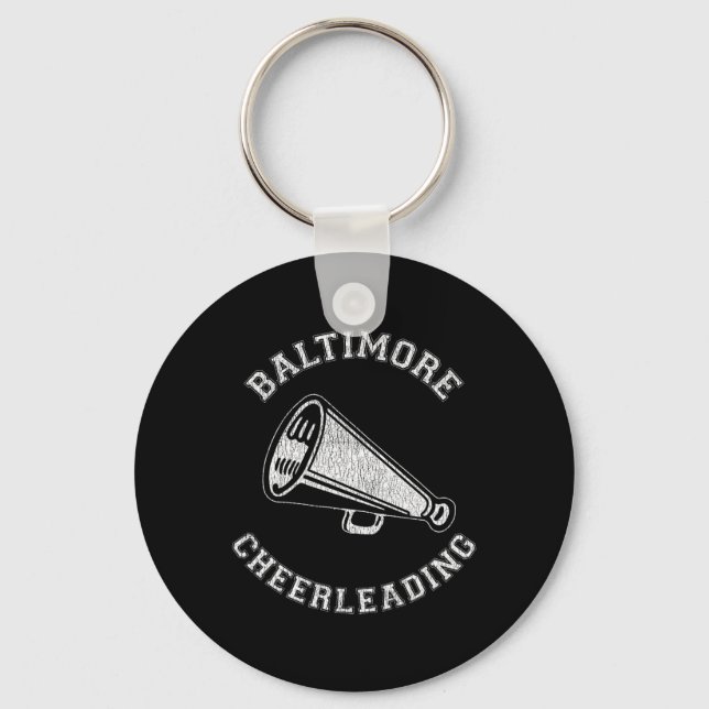 Chaveiro Ltimore Cheer Angustiado Retro Cheerleader dos ano (Frente)
