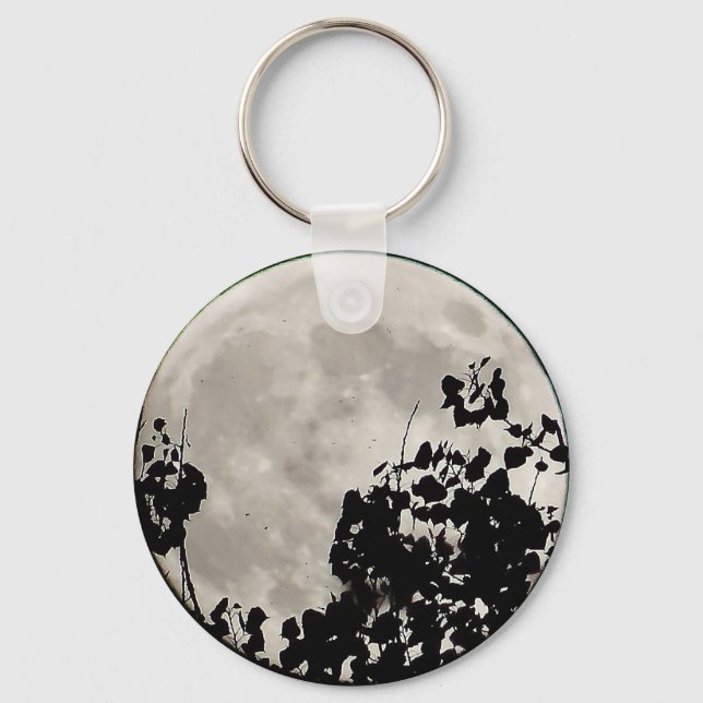 Chaveiro Lua atrás de folhas escuras (Frente)