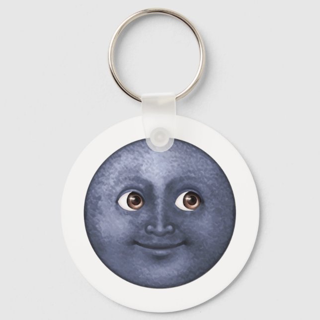 Chaveiro Lua Azul Escura - Emoji (Frente)