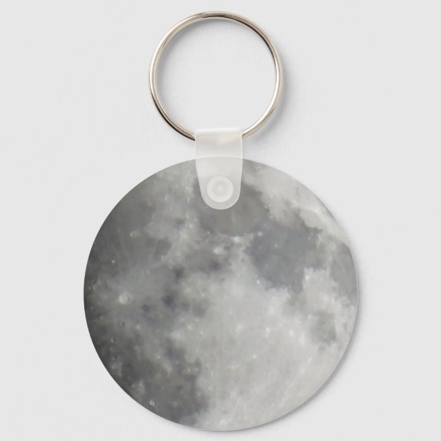 Chaveiro Lua cinza no céu negro (Frente)