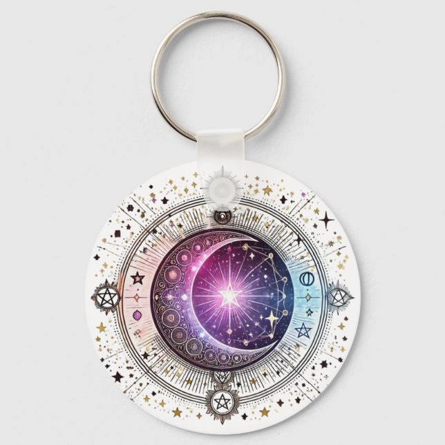 Chaveiro Lua de astrologia bodiaca (Frente)