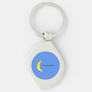 Chaveiro Lua – Design de Texto Personalizado Lunar Minimali