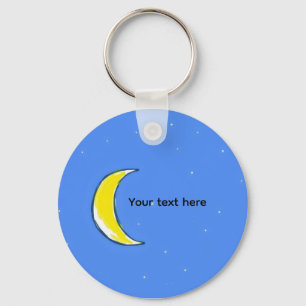 Chaveiro Lua – Design de Texto Personalizado Lunar Minimali