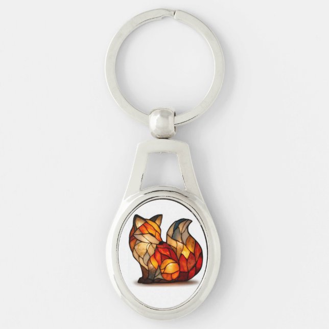Chaveiro Lucky Fox Charm Metal Keychain (Frente)