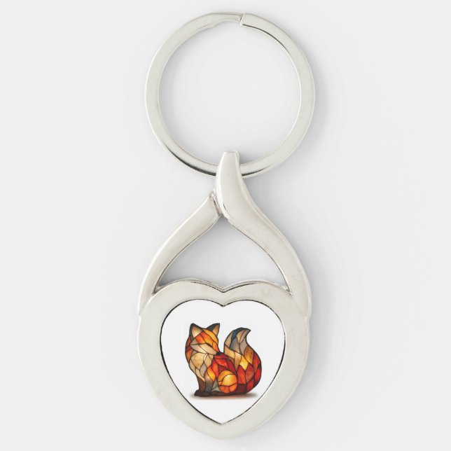 Chaveiro Lucky Fox Charm Metal Keychain (Frente)