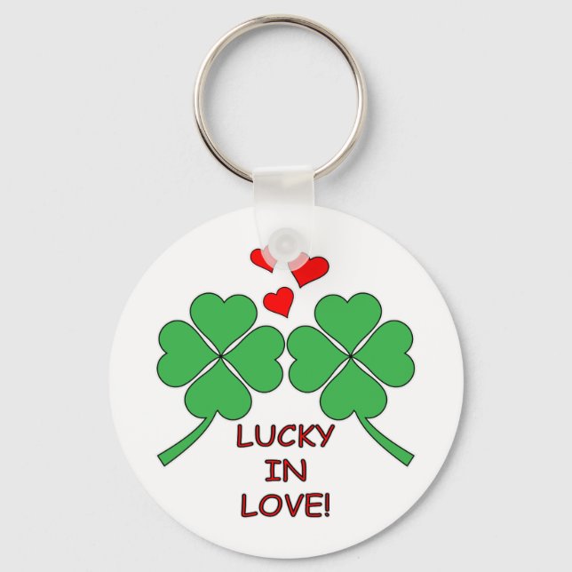 Chaveiro Lucky In Love Heart Clover (Frente)