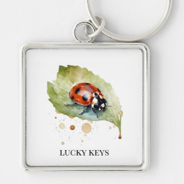 Chaveiro Lucky Ladybug na Folha