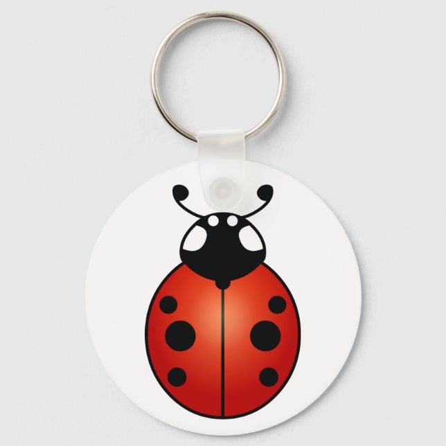 Chaveiro Lucky Ladybug Red Orange Black Ladybird Beetle (Frente)