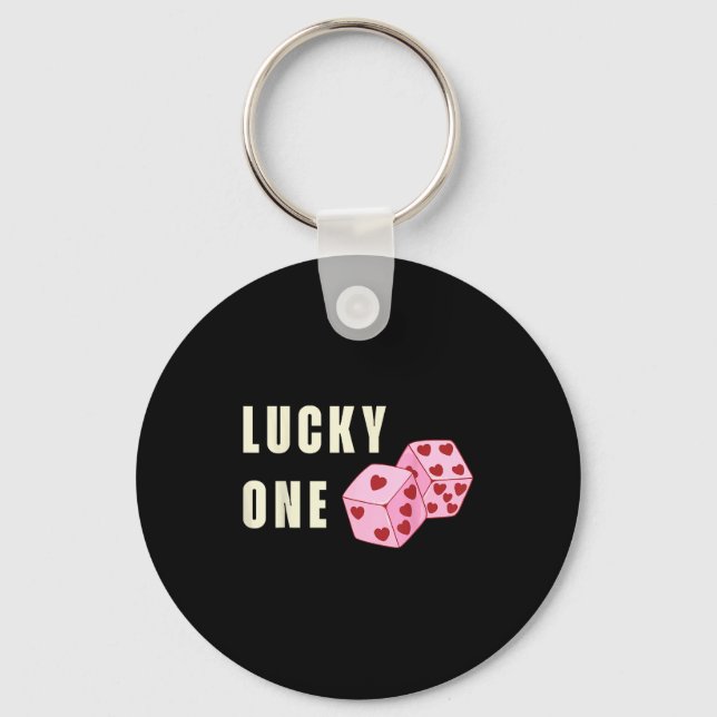 Chaveiro Lucky One Heart Dice Couples Matching Valentines D (Frente)