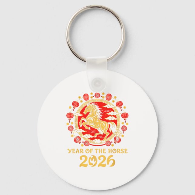 Chaveiro Lunar Chinese New Year 2026 Year Of The Horse Zodi (Frente)